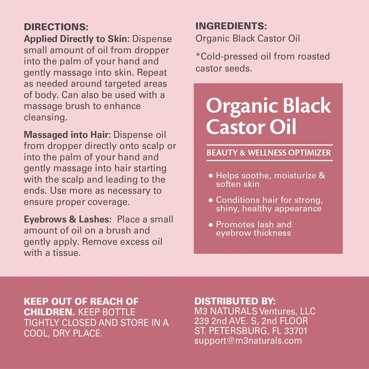 Organic Black Castor Oil Liquid, 4 fl oz