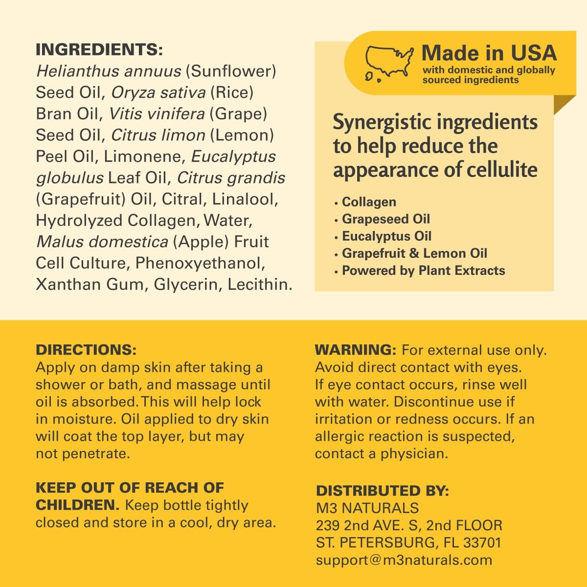 Anti-Cellulite Massage Oil, Grapefruit & Lemon, 8oz