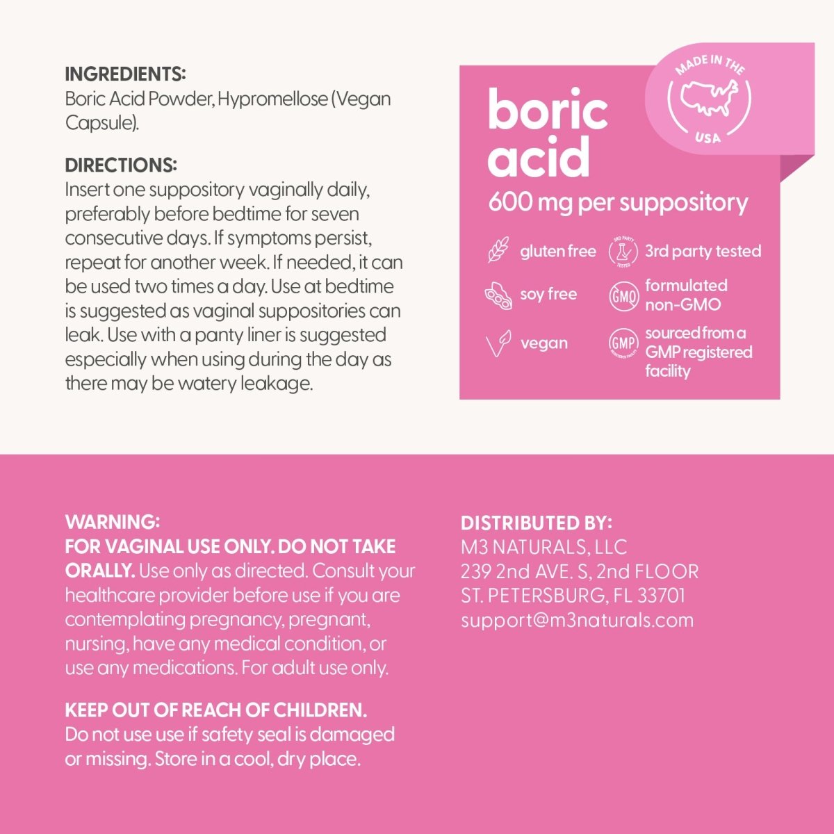 Boric Acid Capsules, 30ct