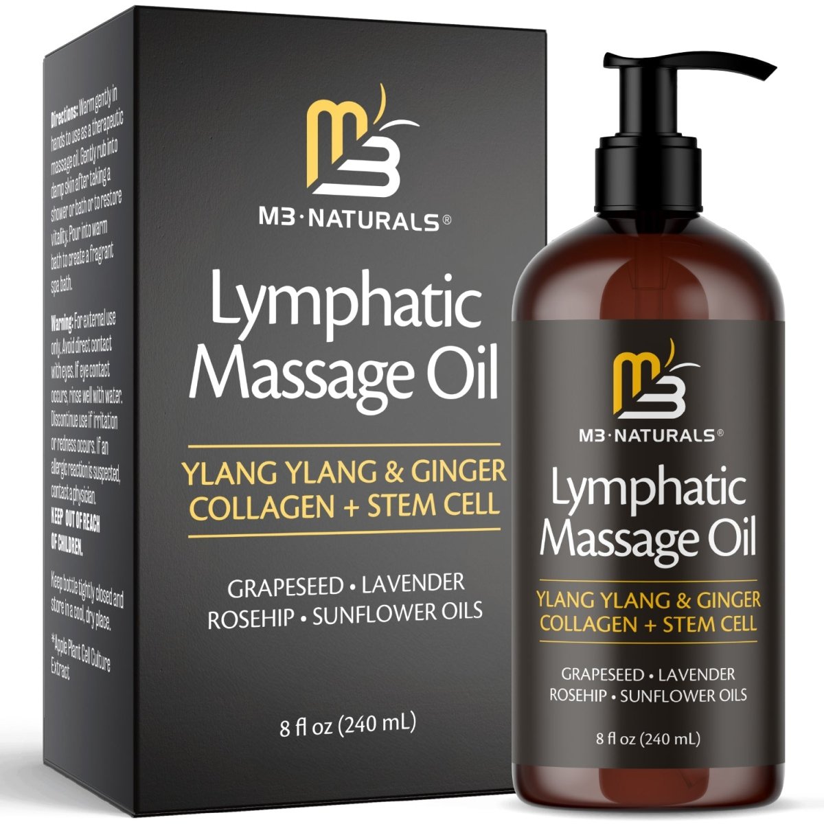 Massage Oil, Ylang Ylang & Ginger, 8oz