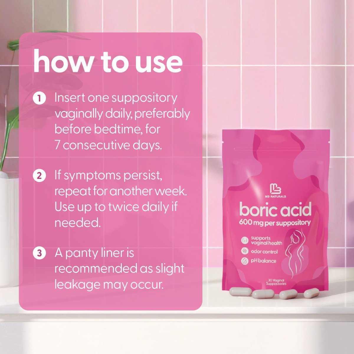 Boric Acid Capsules, 30ct