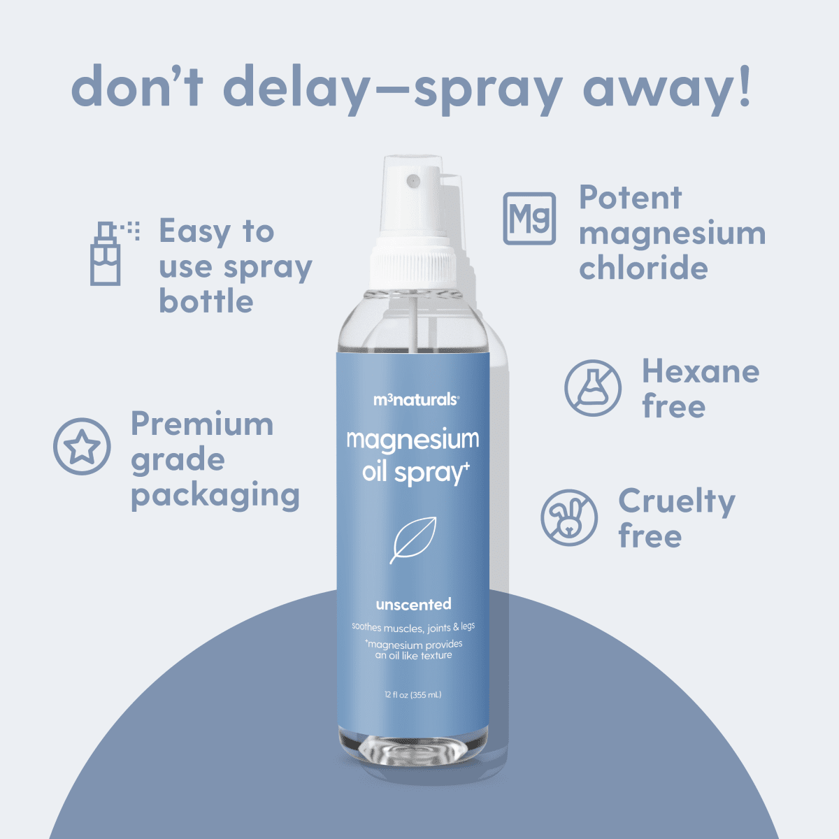 Unscented Magnesium Oil Spray, 12fl oz