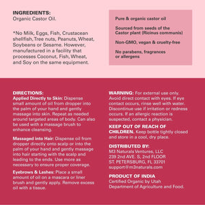 Organic Castor Oil Liquid, 4oz