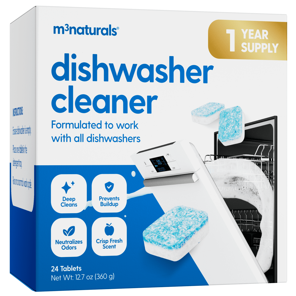 Dishwasher Cleaner, Apple, 24ct
