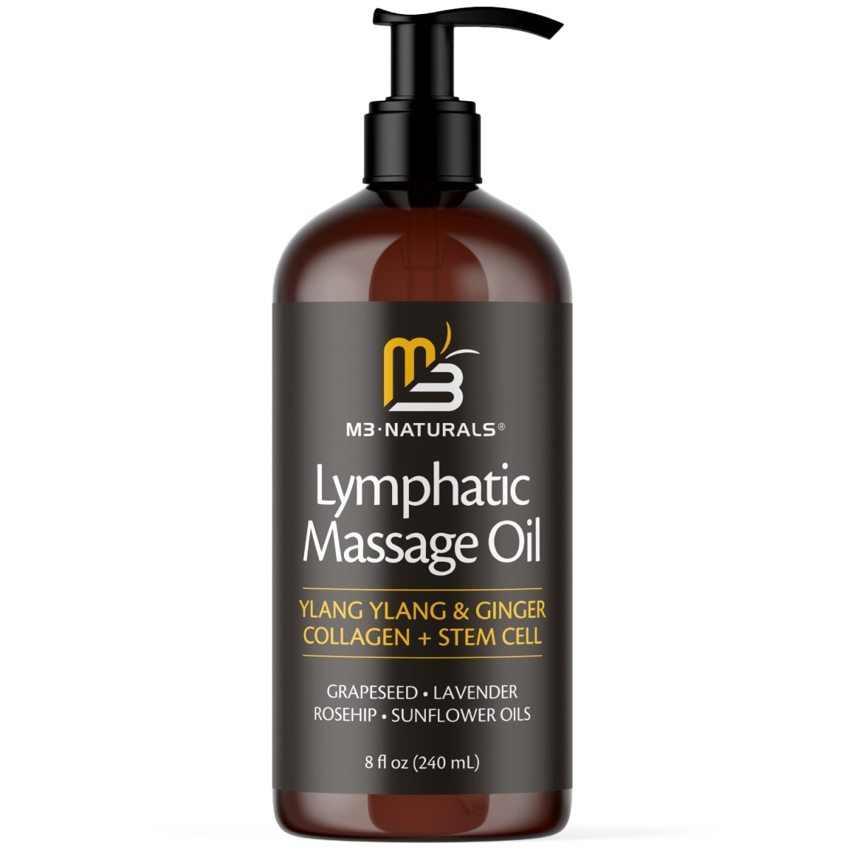 Massage Oil, Ylang Ylang & Ginger, 8oz