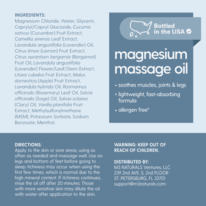 Magnesium Massage Oil, 8oz