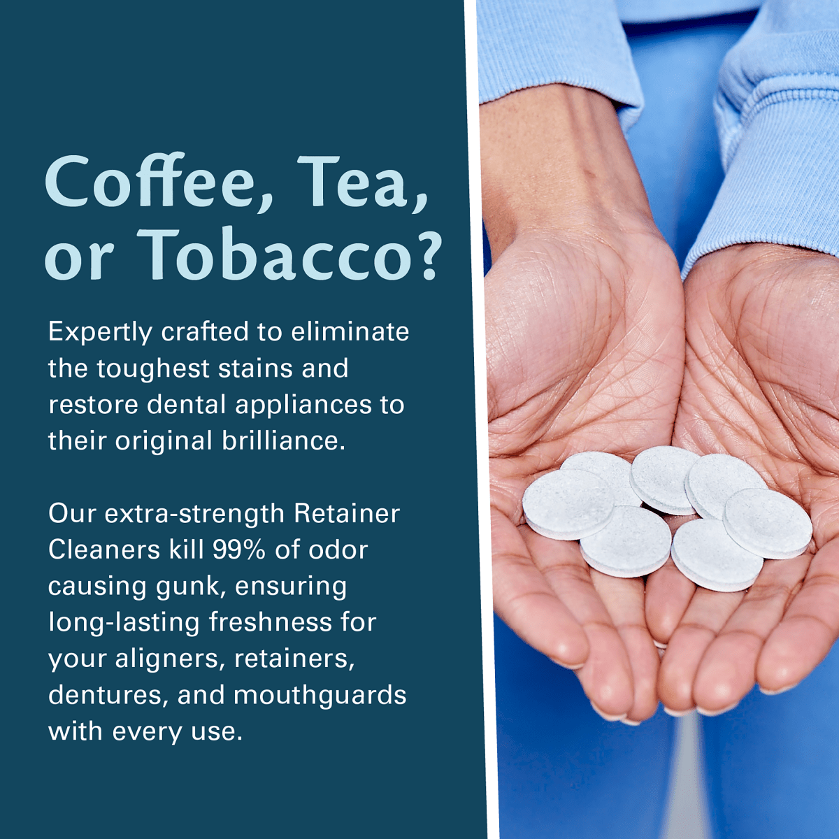 Retainer Cleaner Coffee & Tea, Mint, 120ct