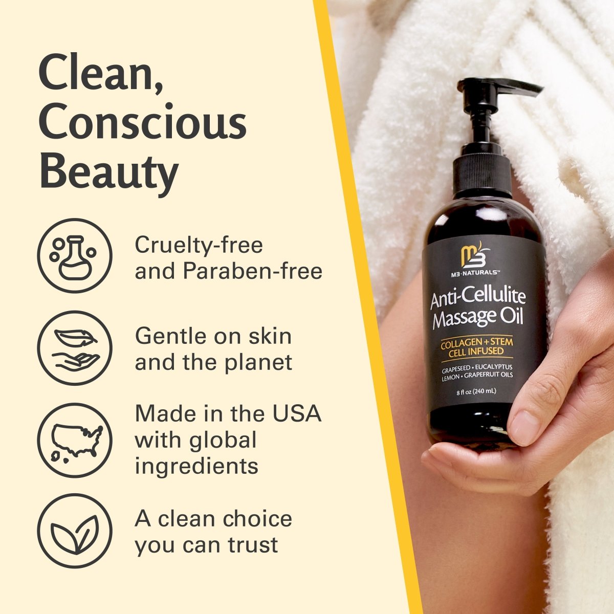 Anti-Cellulite Massage Oil, Grapefruit & Lemon, 8oz