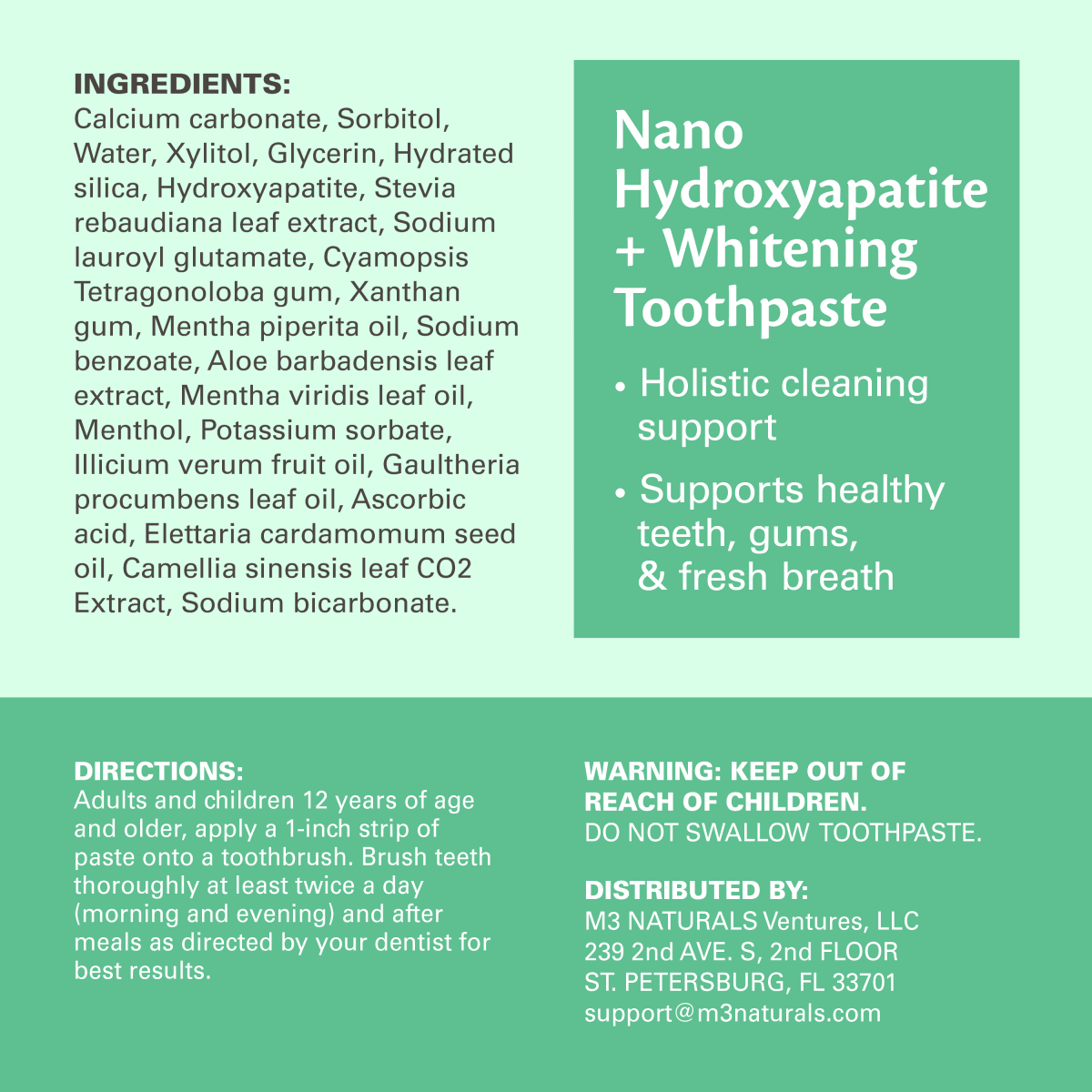 Hydroxyapatite w/Calcium Toothpaste, 4.23oz