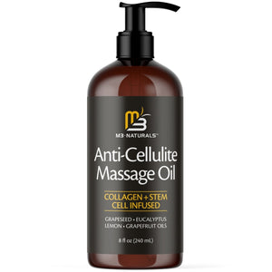 M3 Naturals Anti Cellulite Massage Oil with Collagen 8 oz